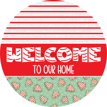 Door Hanger, Christmas Sign, Mint Green Christmas Cake Sign, Welcome Sign, 18